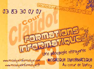 Formation informatique et conception de sites web - MOSAIQUE Informatique - Nancy - 54 - Meurthe et Moselle - Lorraine